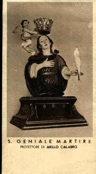San Geniale, in una vecchia immaginetta del 1941